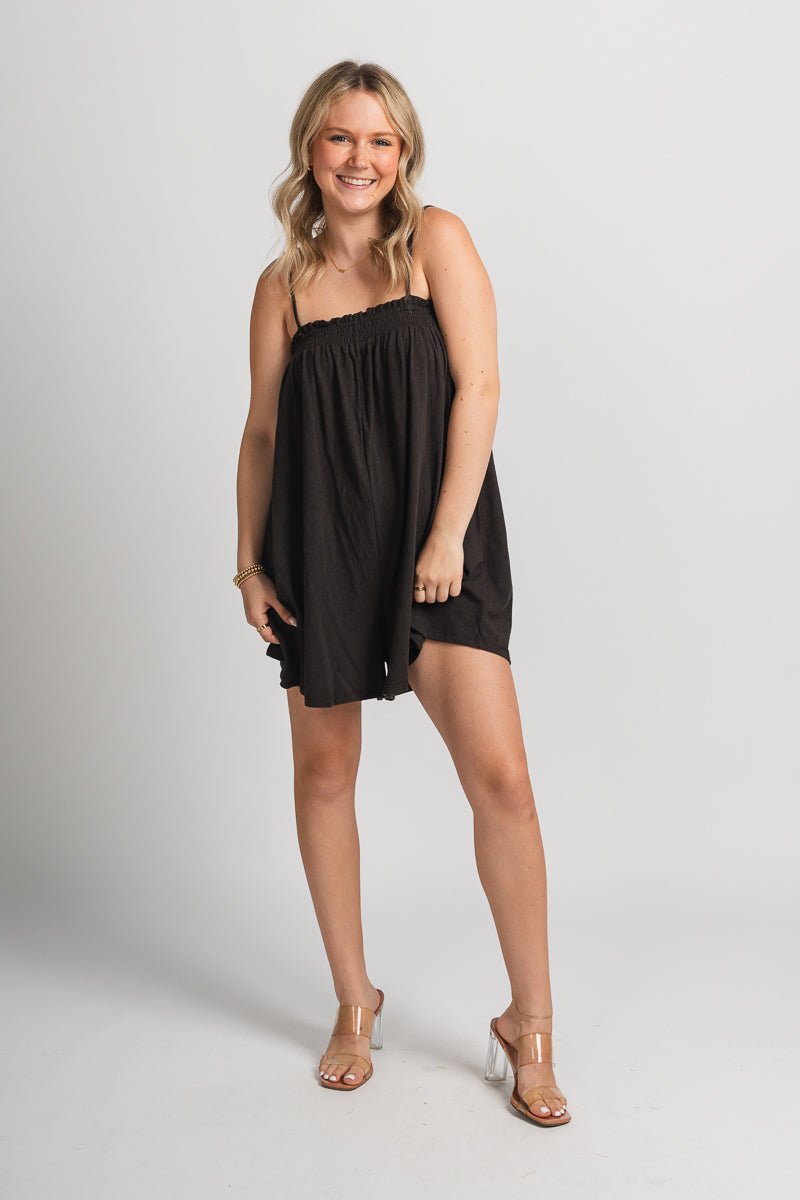 Z Supply Baines romper vintage black - Z Supply Romper - Z Supply Clothing at Lush Fashion Lounge Trendy Boutique Oklahoma City