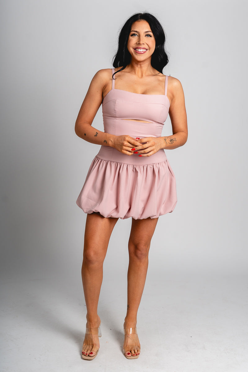 Balloon skirt dress baby pink Stylish dress - Womens Fashion Dresses at Lush Fashion Lounge Boutique in Oklahoma City