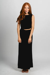 Ruched cut out maxi dress black - Cute dress - Trendy Dresses at Lush Fashion Lounge Boutique in Oklahoma City