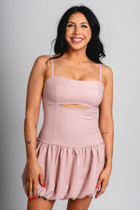 Balloon skirt dress baby pink - Affordable dress - Boutique Dresses at Lush Fashion Lounge Boutique in Oklahoma City