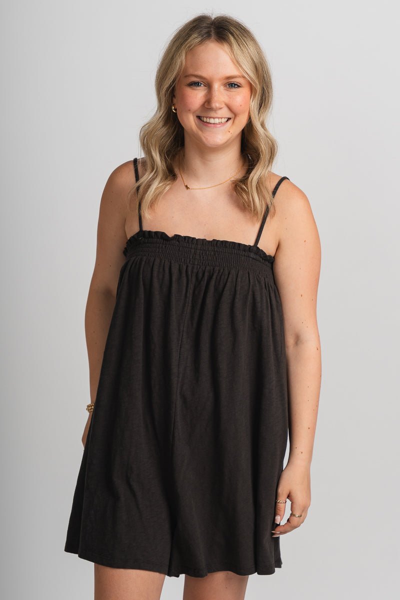 Z Supply Baines romper vintage black - Z Supply Romper - Z Supply Tops, Dresses, Tanks, Tees, Cardigans, Joggers and Loungewear at Lush Fashion Lounge