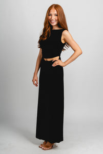 Ruched cut out maxi dress black - Trendy dress - Fashion Dresses at Lush Fashion Lounge Boutique in Oklahoma City