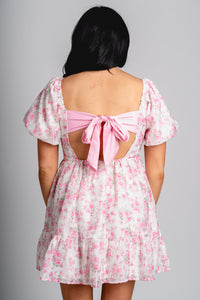 Floral mini dress pink - Stylish dress - Cute Easter Clothing Line at Lush Fashion Lounge Boutique in Oklahoma