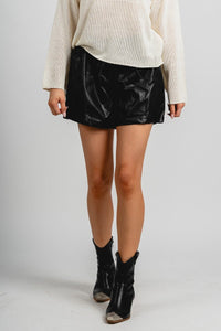 Faux leather shorts black - Trendy Shorts - Fashion Shorts at Lush Fashion Lounge Boutique in Oklahoma City