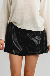 Faux leather shorts black - Cute Shorts - Trendy Shorts at Lush Fashion Lounge Boutique in Oklahoma City