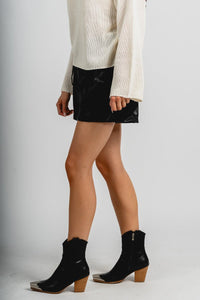 Faux leather shorts black Stylish Shorts - Womens Fashion Shorts at Lush Fashion Lounge Boutique in Oklahoma City