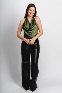 Faux leather wide leg pants black | Lush Fashion Lounge: women's boutique pants, boutique women's pants, affordable boutique pants, women's fashion pants