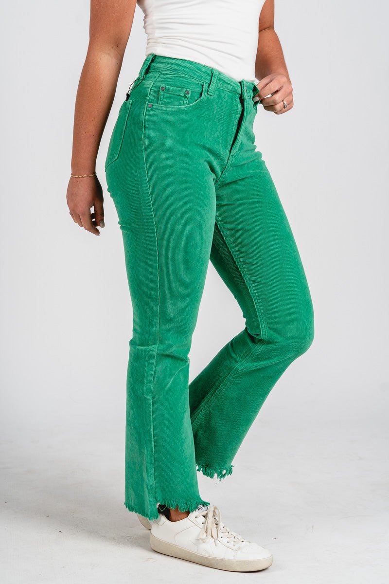 Corduroy flare pants green | Lush Fashion Lounge: women's boutique pants, boutique women's pants, affordable boutique pants, women's fashion pants