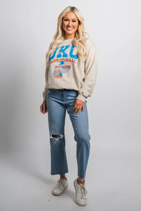 OKC basketball establised thrifted sweatshirt - Oklahoma City inspired graphic t-shirts at Lush Fashion Lounge Boutique in Oklahoma City