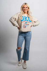 OKC basketball establised thrifted sweatshirt - Trendy OKC Thunder T-Shirts at Lush Fashion Lounge Boutique in Oklahoma City