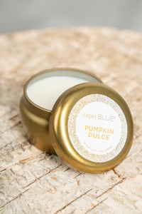 Capri Blue glam mini tin candle pumpkin dulce 3oz - Trendy Candles and Scents at Lush Fashion Lounge Boutique in Oklahoma City