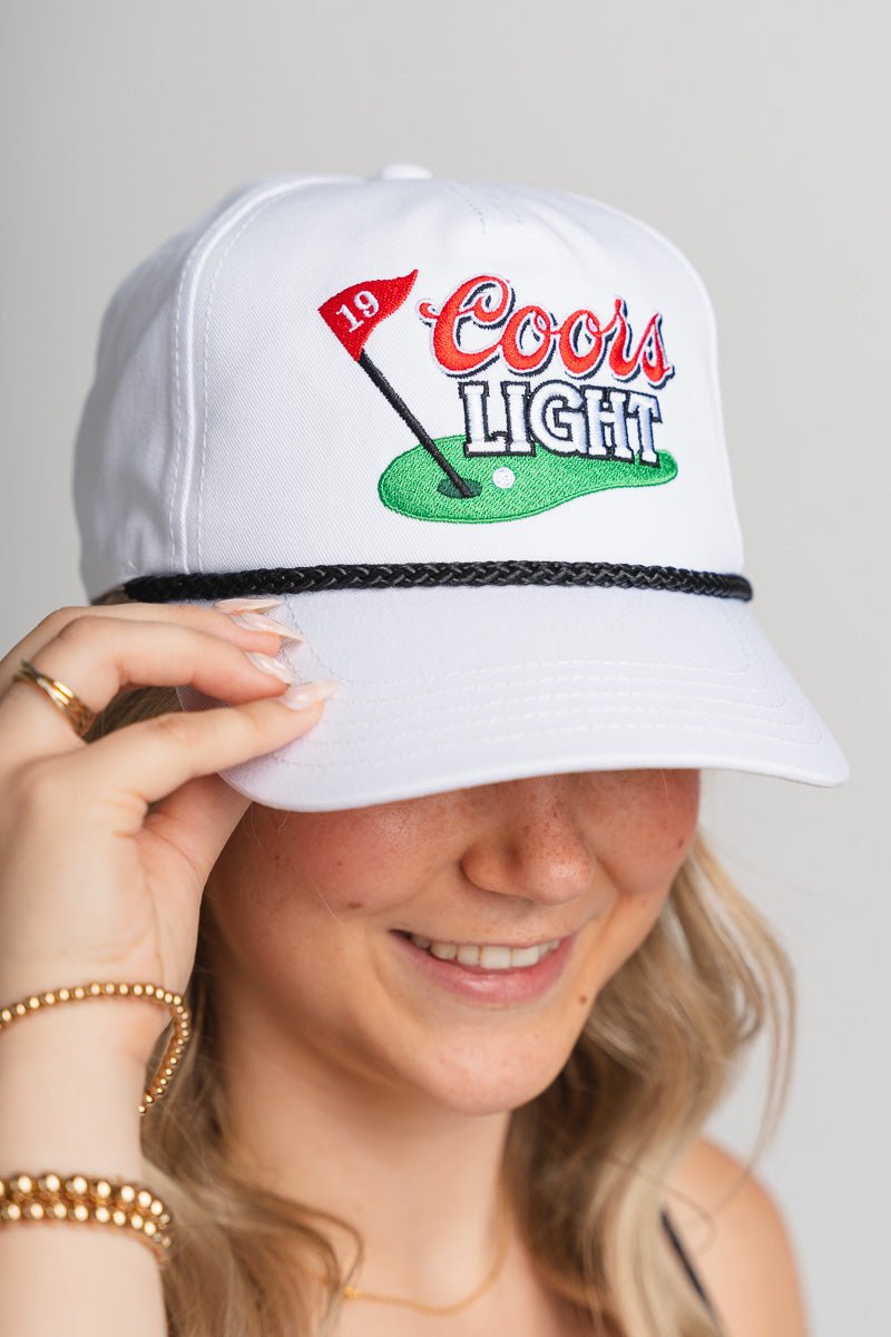 Coors light golf roscoe hat white - Trendy Gifts at Lush Fashion Lounge Boutique in Oklahoma City
