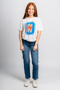 OKC O City bolt unisex t-shirt natural - Trendy OKC Thunder T-Shirts at Lush Fashion Lounge Boutique in Oklahoma City
