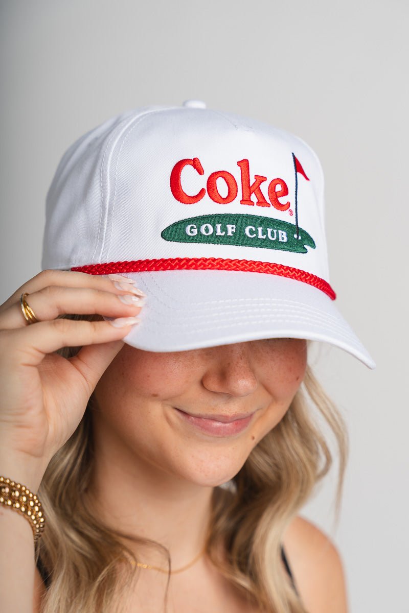 Coke golf club roscoe hat white - Trendy Gifts at Lush Fashion Lounge Boutique in Oklahoma City