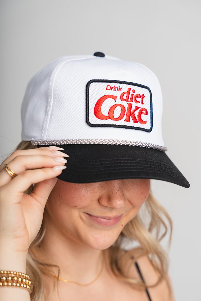 Diet coke roscoe hat white/black - Trendy Gifts at Lush Fashion Lounge Boutique in Oklahoma City