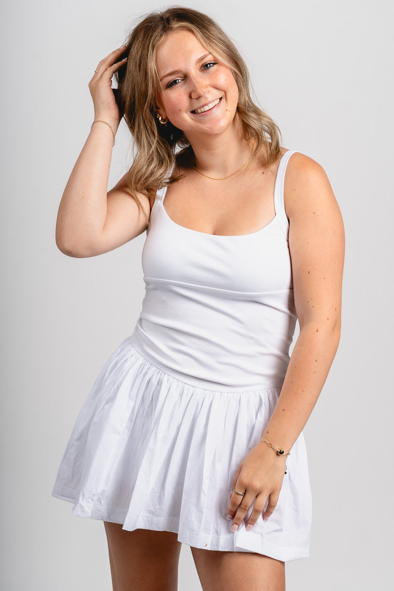 Sleeveless athletic dress white | Trendy Dresses - Lush Fashion Lounge Sleeveless athletic dress white | Trendy Dresses - Lush Fashion Lounge