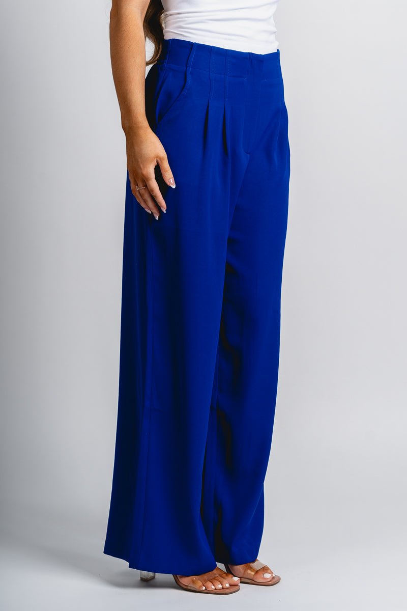 Wide leg pants royal blue - Trendy OKC Apparel at Lush Fashion Lounge Boutique in Oklahoma City