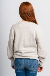 OKC O City bolt nantucket sweatshirt natural - Comfortable Sweatshirt - Boutique Mommy and Me Styles at Lush Fashion Lounge in Oklahoma