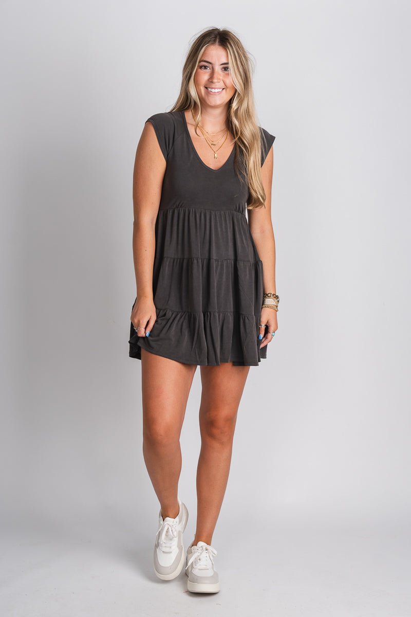 Flutter baby doll dress black - Trendy dress - Fashion Dresses at Lush Fashion Lounge Boutique in Oklahoma City