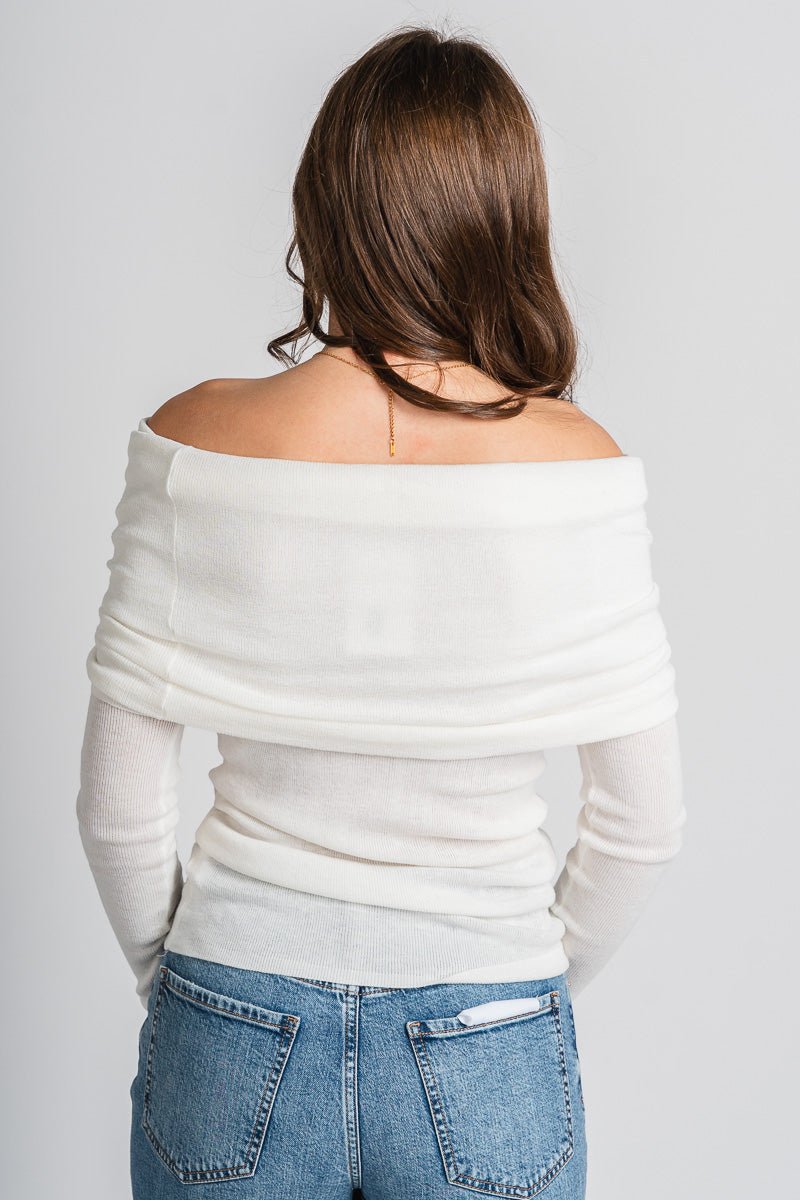 Off shoulder sweater ivory