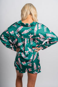 Christmas nutcracker satin top green - Adorable top - Stylish Comfortable Outfits at Lush Fashion Lounge Boutique in OKC