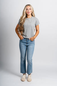 Z Supply modern slub tee heather grey - Z Supply T-shirt - Z Supply Clothing at Lush Fashion Lounge Trendy Boutique Oklahoma City