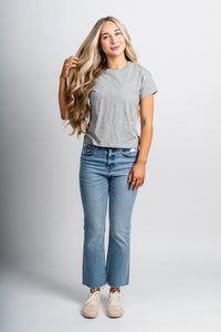 Z Supply modern slub tee heather grey - Z Supply T-shirt - Z Supply Tees & Tanks at Lush Fashion Lounge Trendy Boutique Oklahoma City