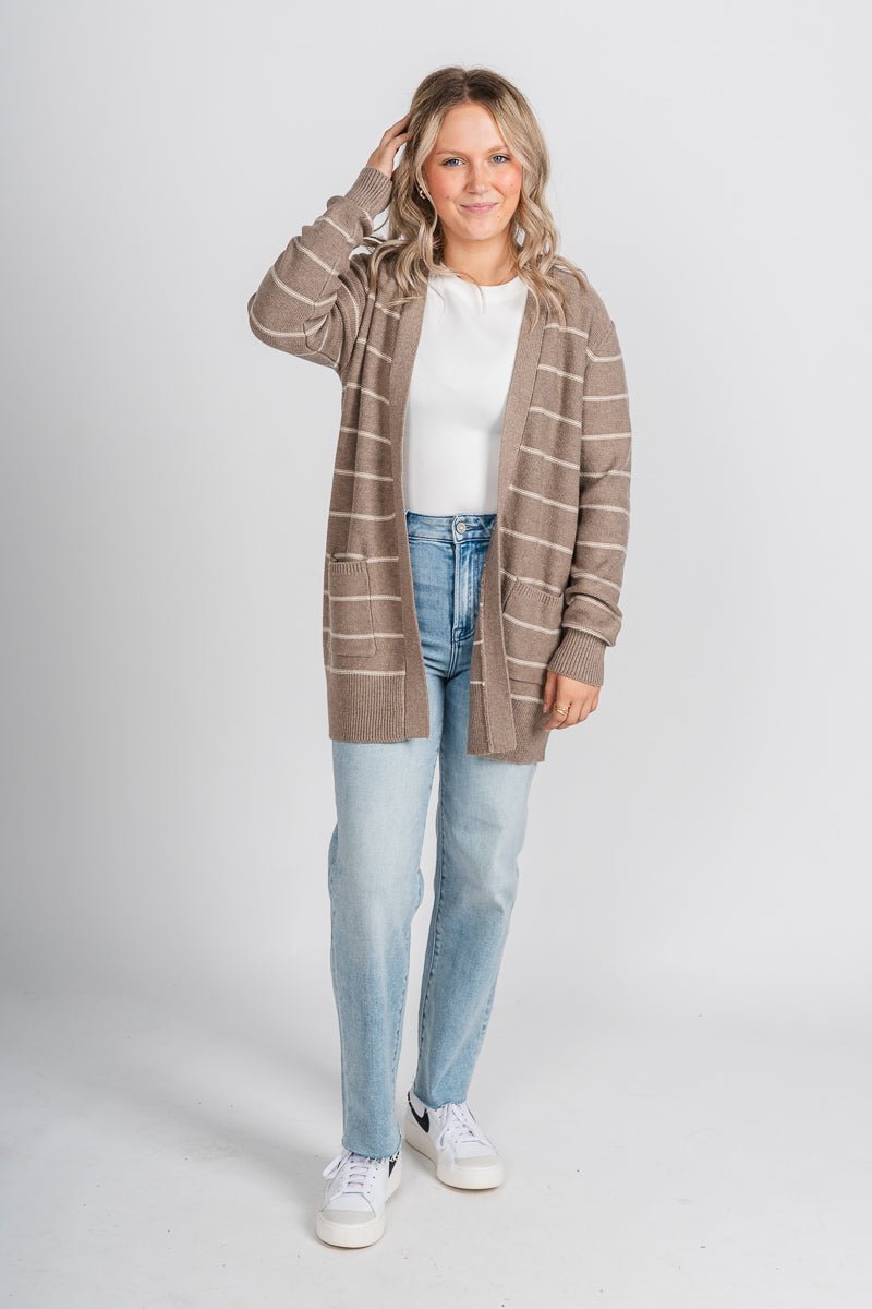 Striped cardigan mocha