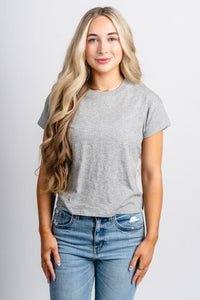 Z Supply modern slub tee heather grey - Z Supply T-shirt - Z Supply Apparel at Lush Fashion Lounge Trendy Boutique Oklahoma City