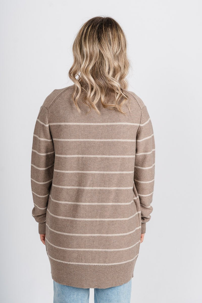 Striped cardigan mocha