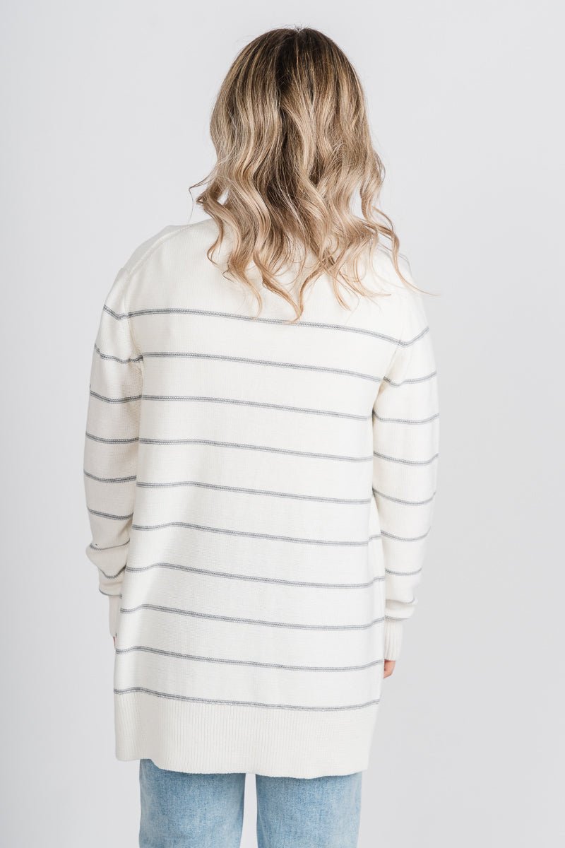 Striped cardigan cream