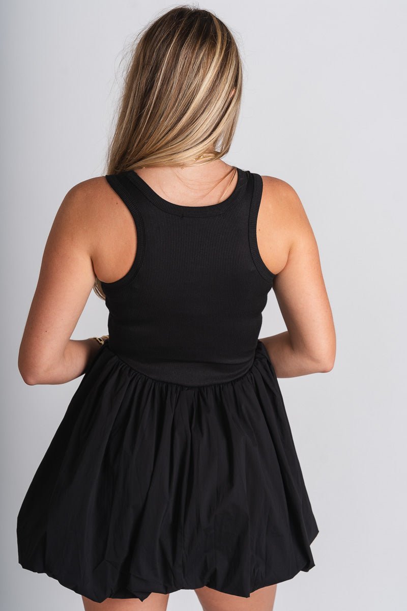 Poplin mini dress black Stylish dress - Womens Fashion Dresses at Lush Fashion Lounge Boutique in Oklahoma City