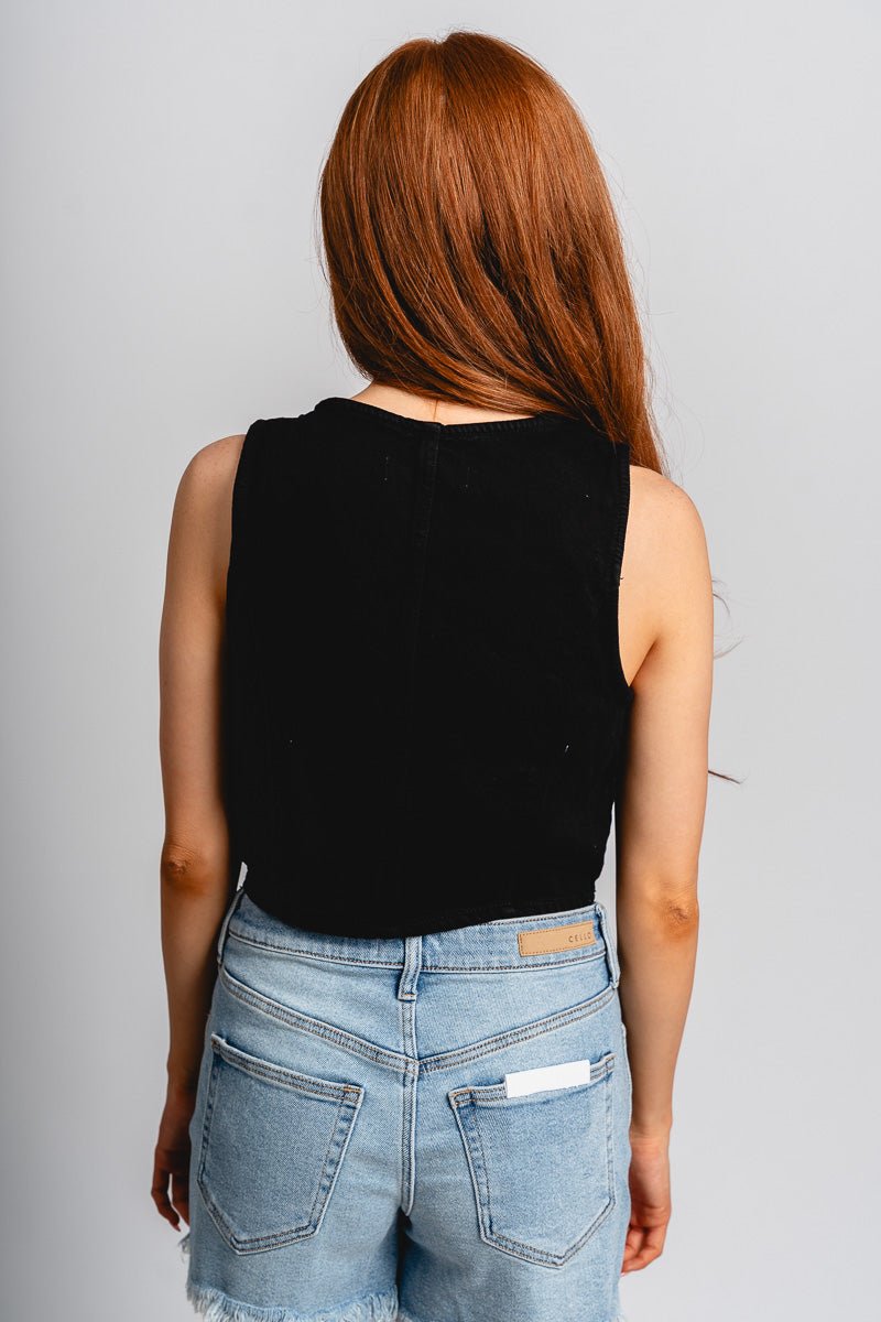 Denim vest black
