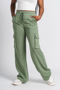 Johnny cargo sweatpants olive - Cute sweatpants - Fun Cozy Basics at Lush Fashion Lounge Boutique in Oklahoma City