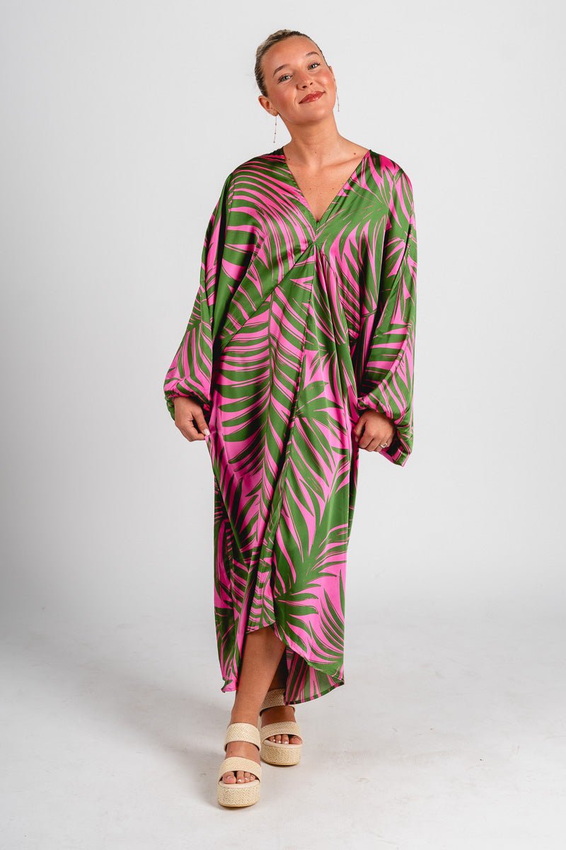 Tropical flowy maxi dress flamingo rio - Trendy dress - Cute Vacation Collection at Lush Fashion Lounge Boutique in Oklahoma City