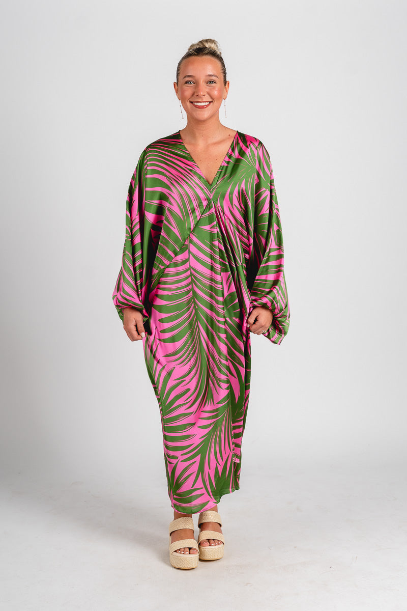 Tropical flowy maxi dress flamingo rio - Stylish dress - Trendy Staycation Outfits at Lush Fashion Lounge Boutique in Oklahoma City