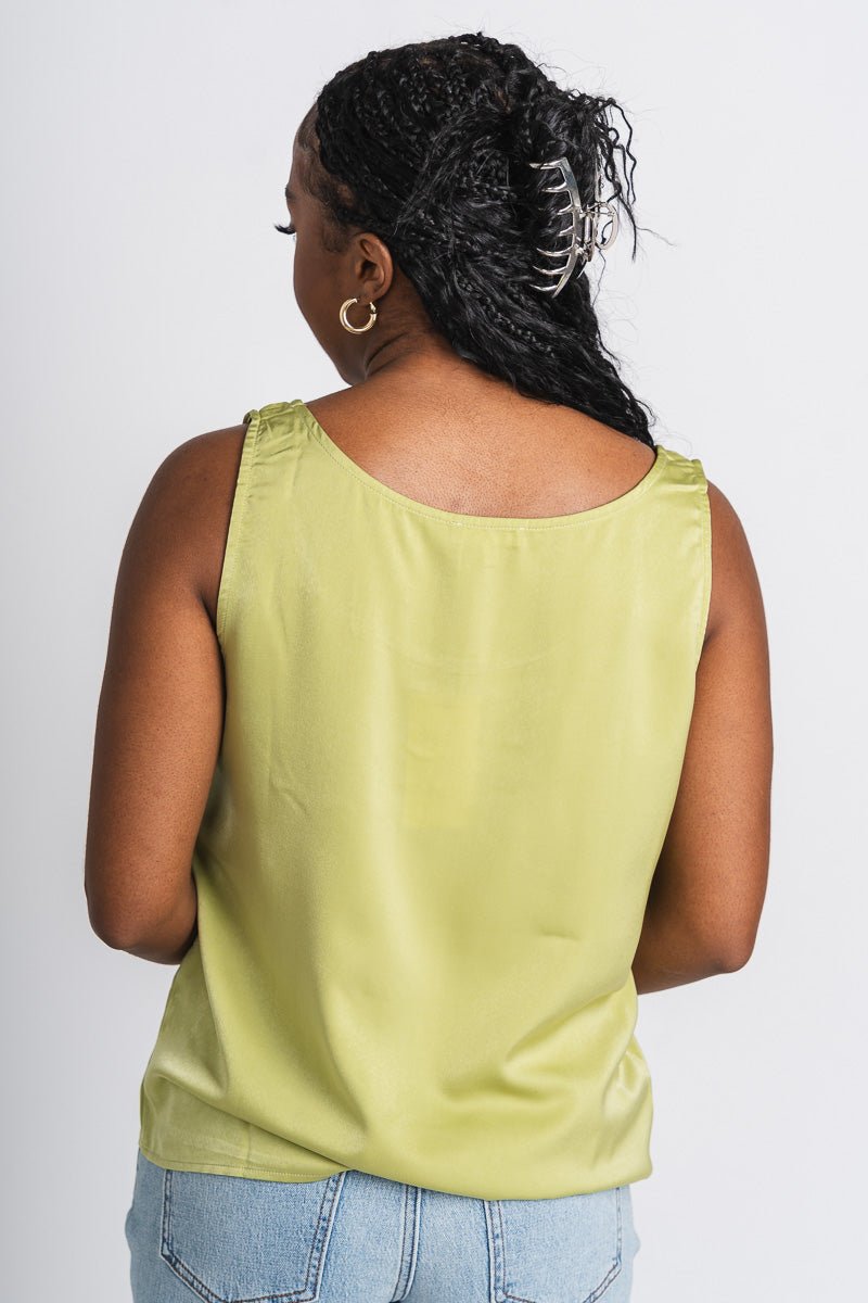 Satin tank top pistachio