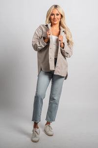 Brushed knit shacket oatmeal – Unique Blazers | Cute Blazers For Women at Lush Fashion Lounge Boutique in Oklahoma City