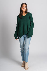 Oversized sweater deep green – Unique Sweaters | Lounging Sweaters and Womens Fashion Sweaters at Lush Fashion Lounge Boutique in Oklahoma City