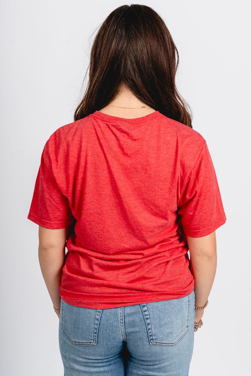 OKLA checkered unisex short sleeve t-shirt red