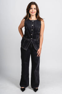 Low rise wide leg jeans black | Lush Fashion Lounge: boutique women's jeans, fashion jeans for women, affordable fashion jeans, cute boutique jeans