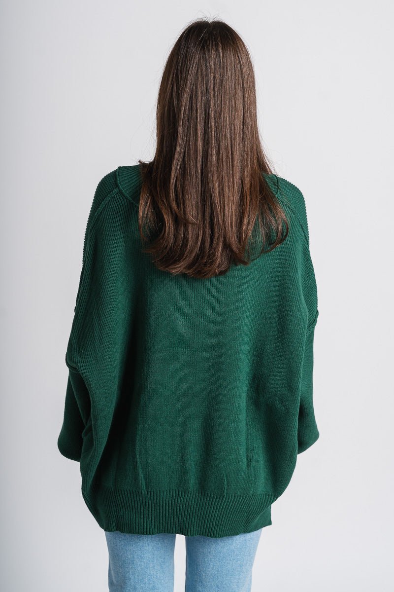 Oversized sweater deep green