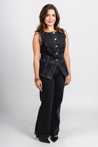 Low rise wide leg jeans black | Lush Fashion Lounge: boutique women's jeans, fashion jeans for women, affordable fashion jeans, cute boutique jeans