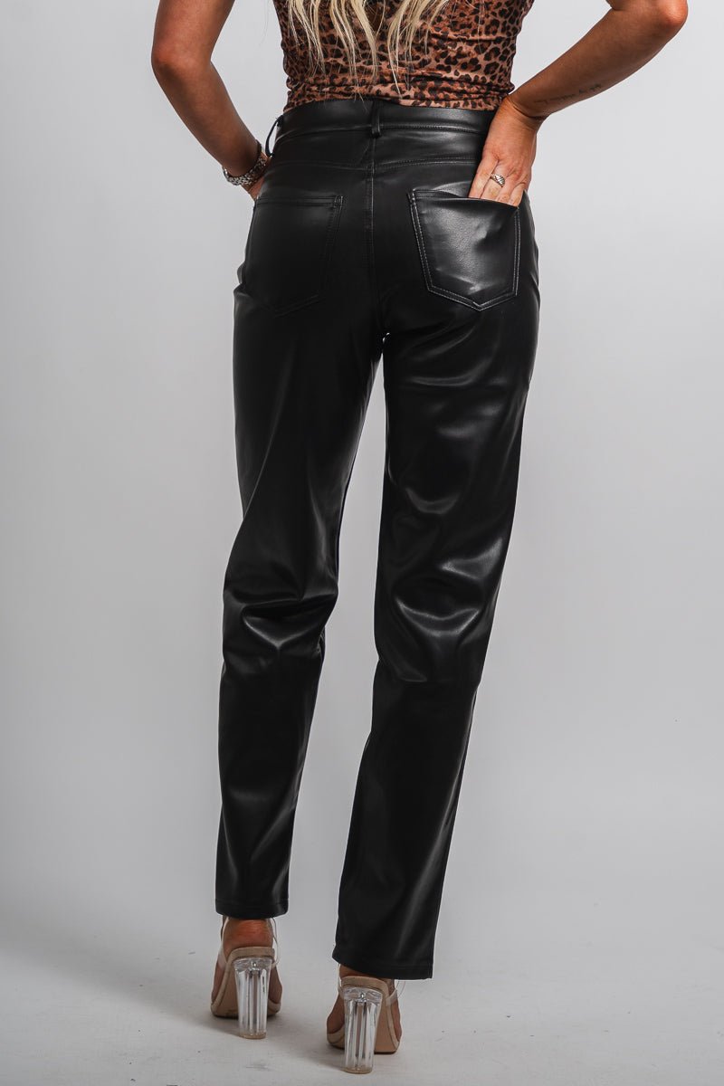 Faux leather pants black | Lush Fashion Lounge: women's boutique pants, boutique women's pants, affordable boutique pants, women's fashion pants