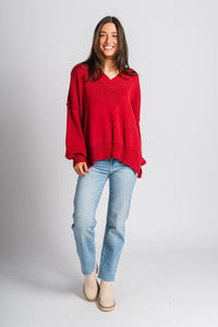 Oversized sweater dark red – Unique Sweaters | Lounging Sweaters and Womens Fashion Sweaters at Lush Fashion Lounge Boutique in Oklahoma City