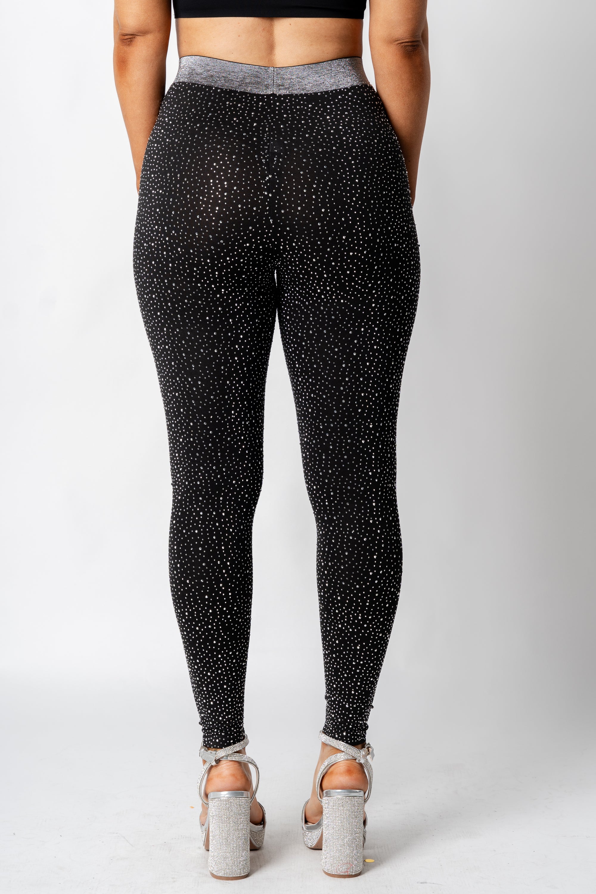 Rhinestone leggings black  Trendy Leggings - Lush Fashion Lounge