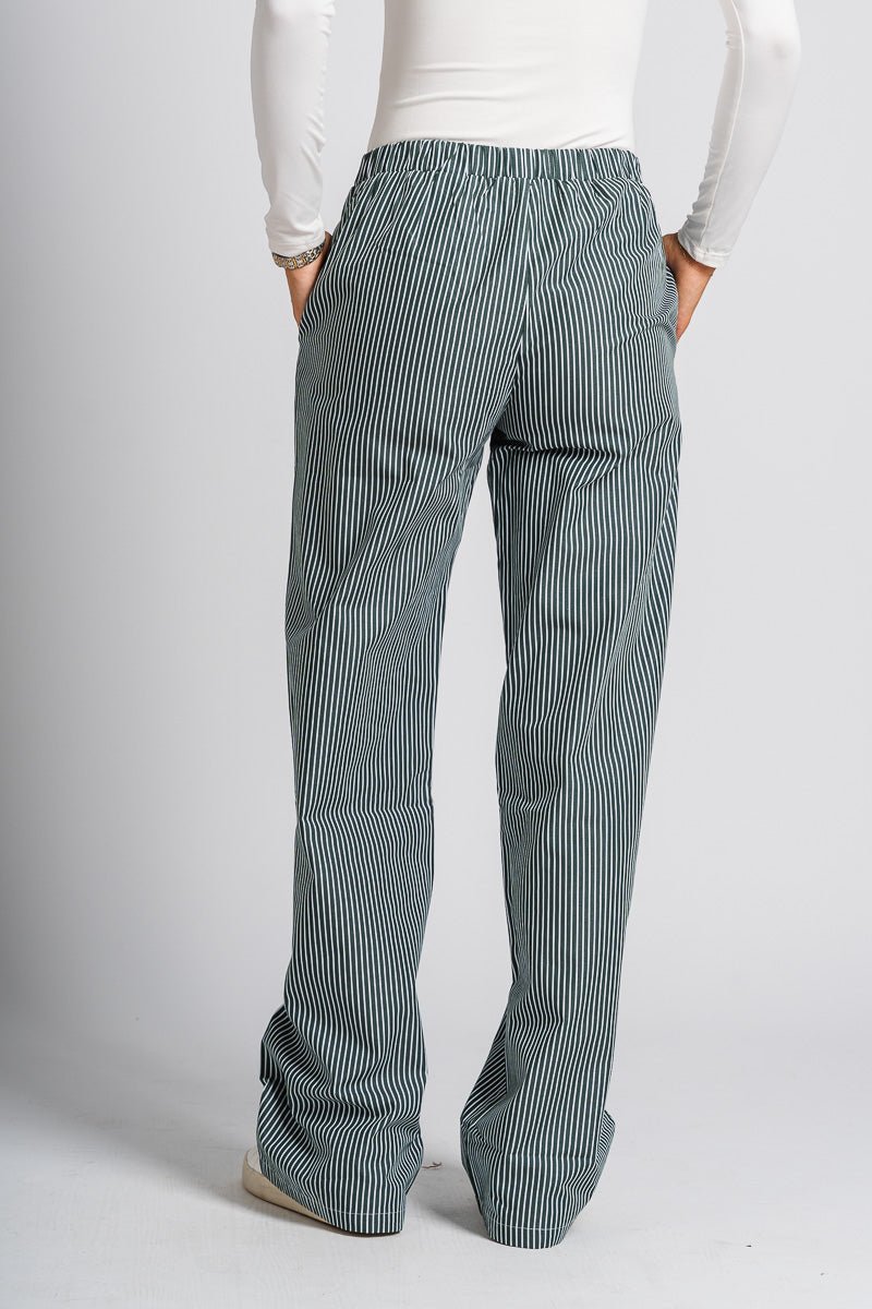 Striped pajama pants forest green - Fun pajama pants - Unique Lounge Looks at Lush Fashion Lounge Boutique in Oklahoma