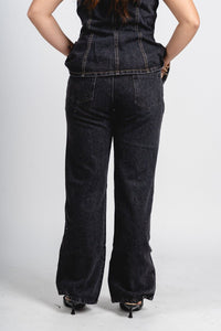 Low rise wide leg jeans black | Lush Fashion Lounge: boutique women's jeans, fashion jeans for women, affordable fashion jeans, cute boutique jeans