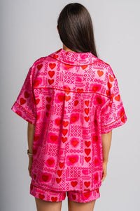 XOXO pajama top pink - Adorable top - Stylish Comfortable Outfits at Lush Fashion Lounge Boutique in OKC