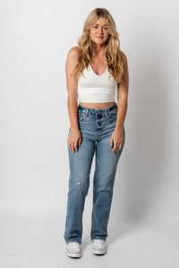 Daze Sundaze high rise straight jeans neptune | Lush Fashion Lounge: boutique women's jeans, fashion jeans for women, affordable fashion jeans, cute boutique jeans